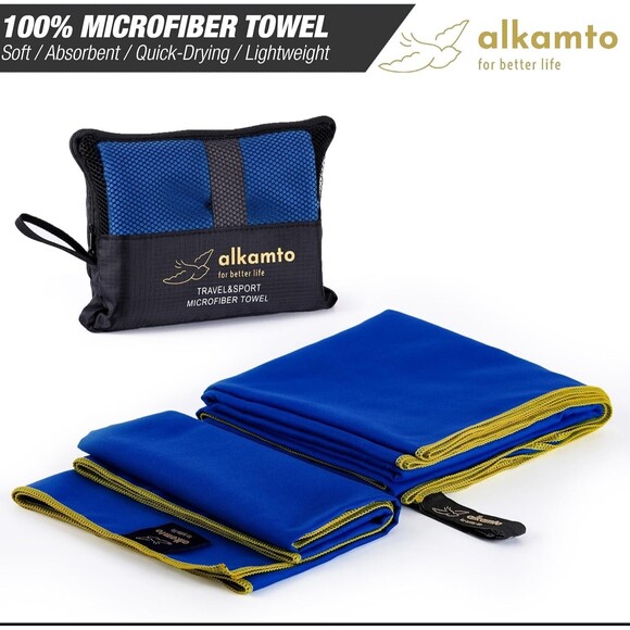 Microfiber Gym & Travel Towel Set of 2 Size in 1 Pack XL & S Quick Dry Yoga - Picture 9 of 16